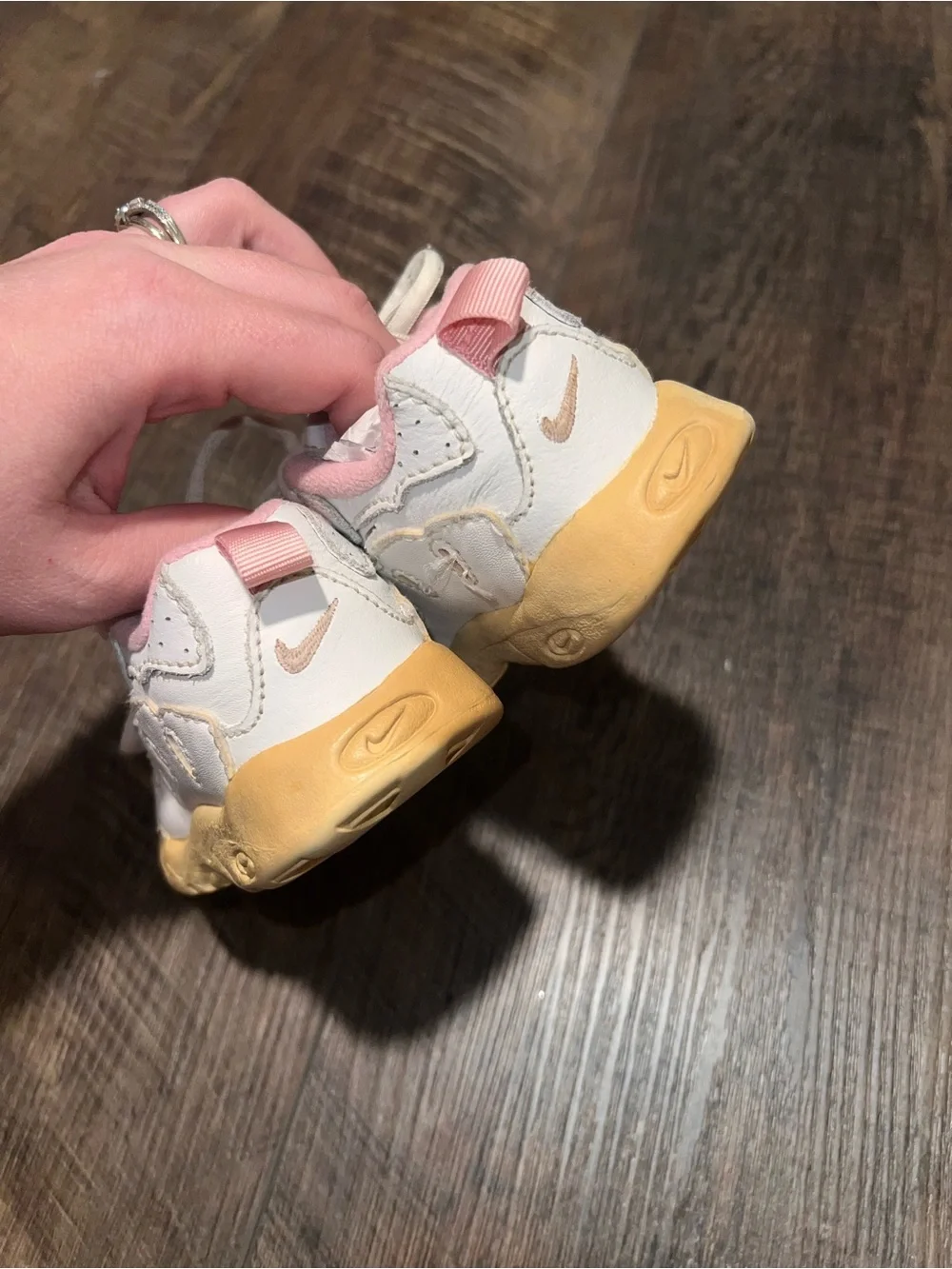 Vintage Nike Kids White, Pink & Peach Sneakers